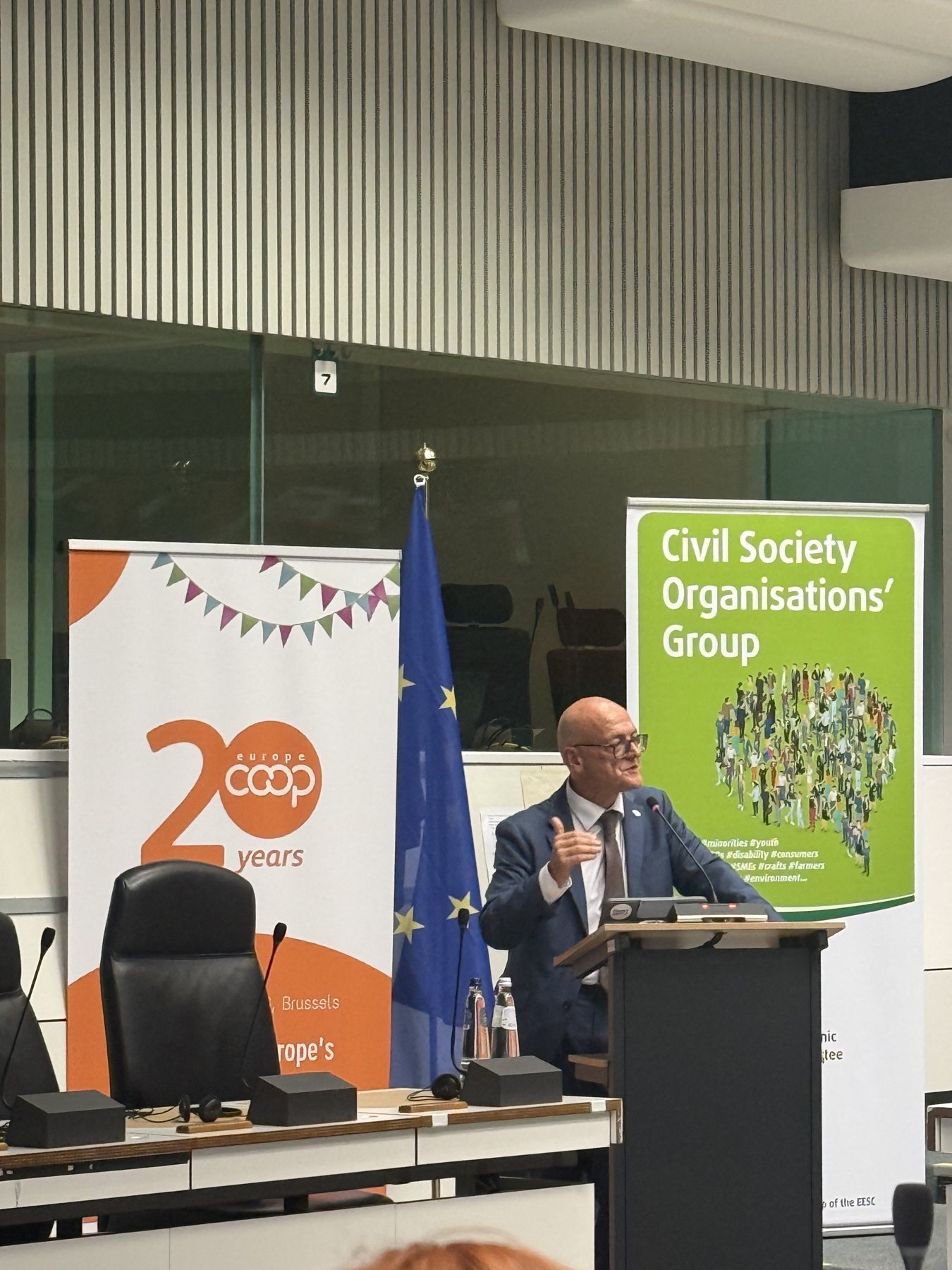 Giuseppe Guerini, President of Cooperatives Europe, opening the event