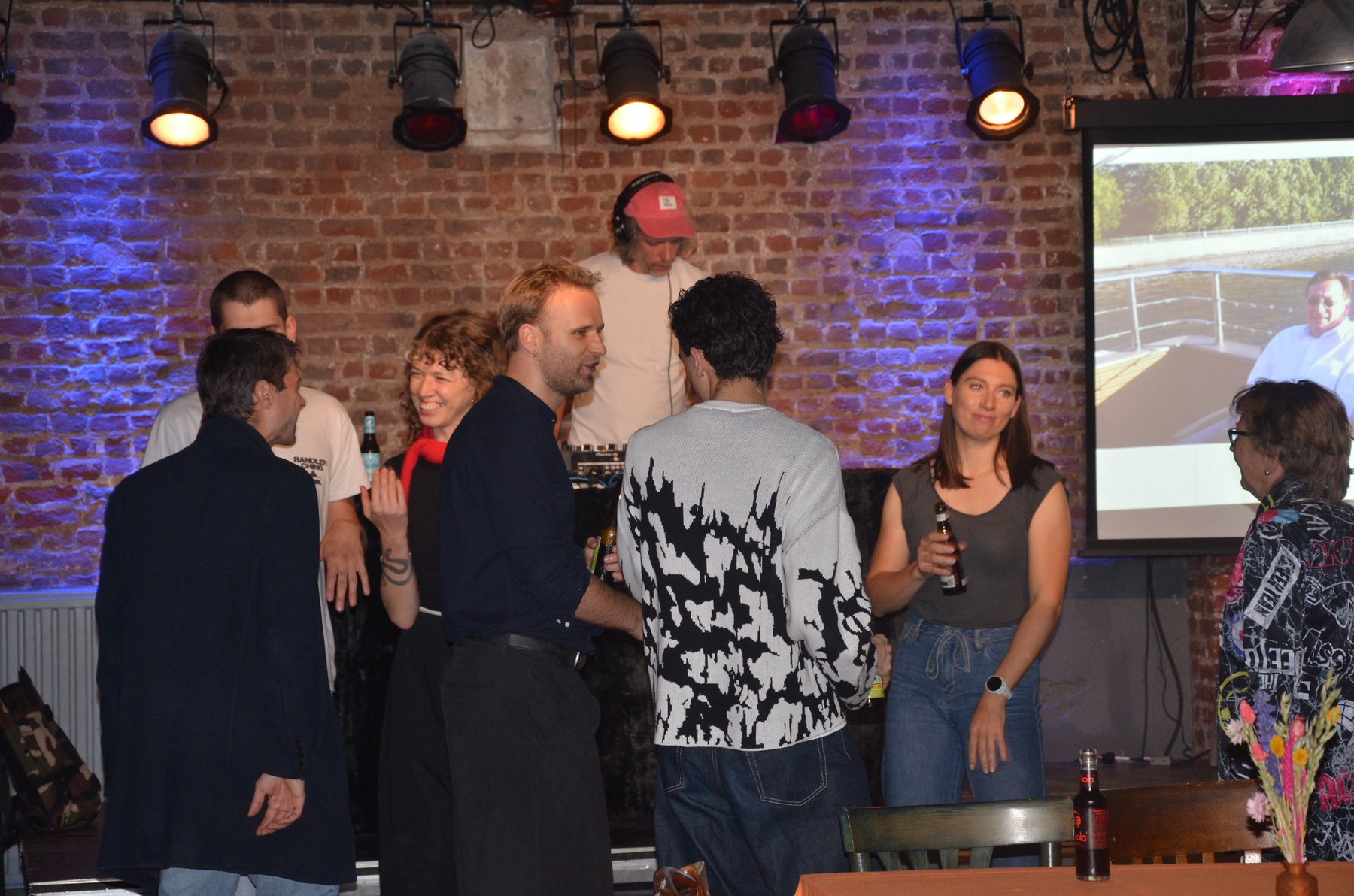 Me (centre, in the dark shirt) on the dance floor with some of the members who stayed until the very end, after a long day of organising
