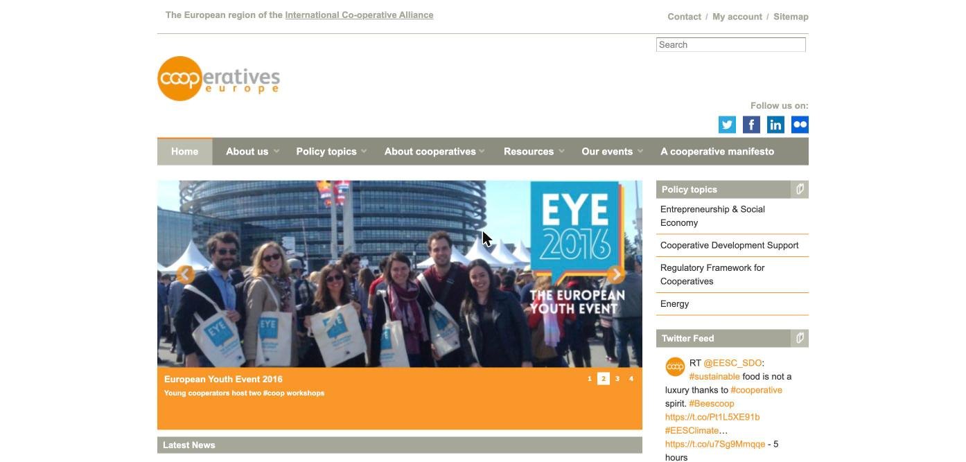 Website before the rebrand